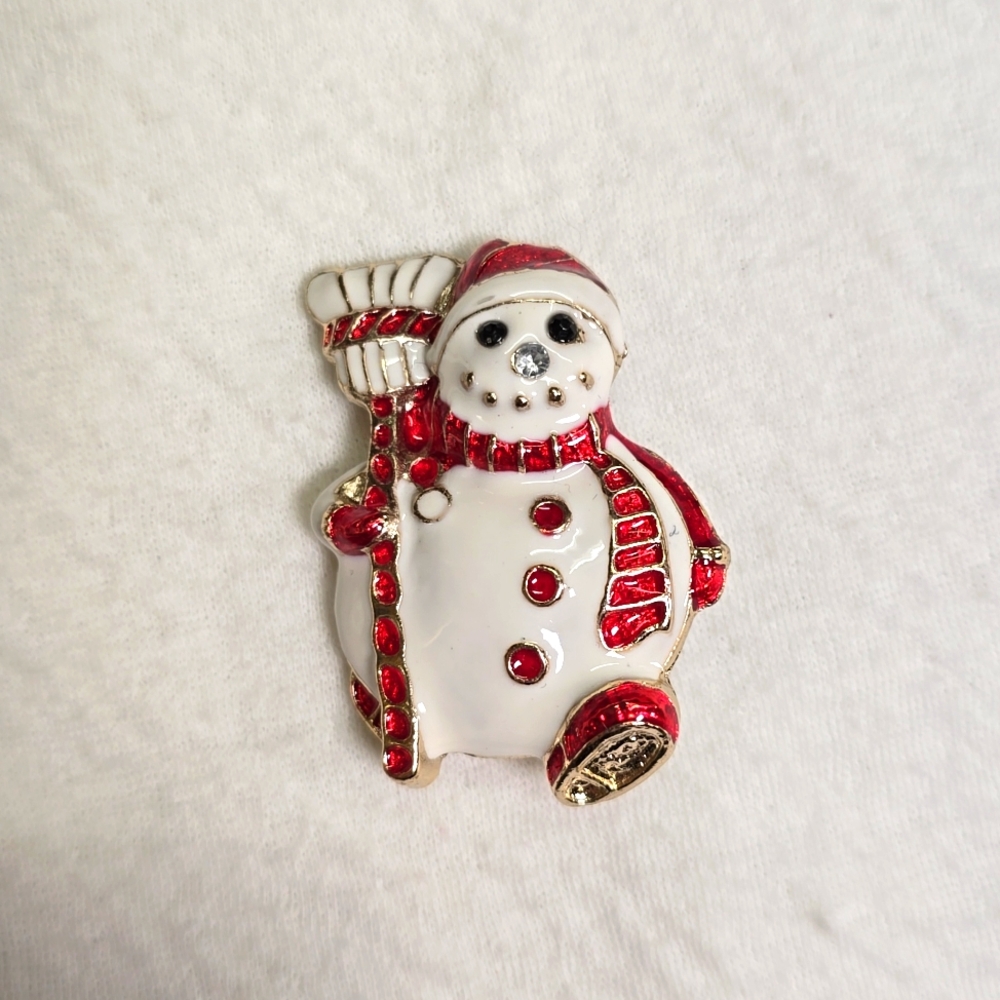 Snowman Brooch